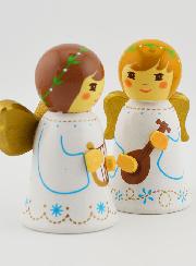 Crèche de Noël - Anges Musiciens Lyre & Mandoline