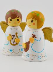 Crèche de Noël - Anges Musiciens Lyre & Mandoline