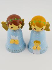Crèche de Noël - Anges Bleus Enfant & Colombe