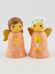 Crèche de Noël - Anges Roses Prière & Bougie