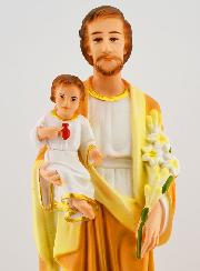 Statue Religieuse de Saint Joseph au Lys - 30cm