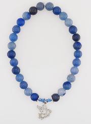 Bracelet en Pierres Naturelles d'Aventurine Bleue 6mm & Esprit Saint