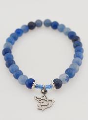 Bracelet en Pierres Naturelles d'Aventurine Bleue 6mm & Esprit Saint