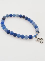 Bracelet en Pierres Naturelles d'Aventurine Bleue 6mm & Esprit Saint