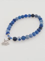 Bracelet en Pierres Naturelles d'Aventurine Bleue 6mm & Esprit Saint