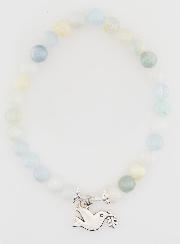 Bracelet Religieux en Pierres Naturelles d'Aigue Marine & Esprit Saint