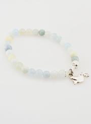 Bracelet Religieux en Pierres Naturelles d'Aigue Marine & Esprit Saint