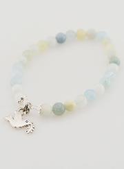 Bracelet Religieux en Pierres Naturelles d'Aigue Marine & Esprit Saint