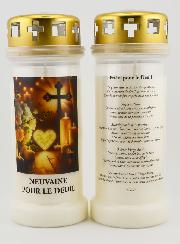 Bougie de Cimetière Pour le Deuil avec Prière