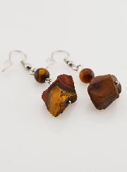 Boucles d'Oreilles Oeil de Tigre Brut