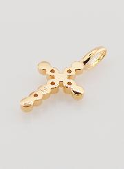 Pendentif Croix Plaqué Or & Zircons - 15mm