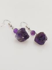 Boucles d'Oreilles en Pierre d'Améthyste
