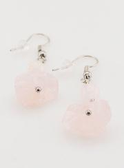 Boucles d'Oreilles en Pierre de Quartz Rose