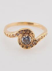 Bague Spirale Plaqué Or 18k & Zircons Taille 56