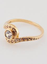 Bague Spirale Plaqué Or 18k & Zircons Taille 56
