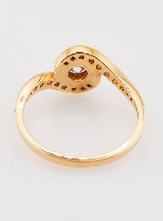 Bague Spirale Plaqué Or 18k & Zircons Taille 56