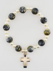 Bracelet Religieux Enfant & Croix - Gris