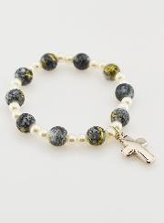 Bracelet Religieux Enfant & Croix - Gris