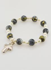 Bracelet Religieux Enfant & Croix - Gris
