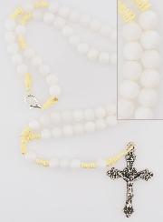 Chapelet Enfant en Perles de Verre - Blanc