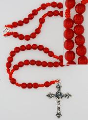 Chapelet Enfant en Perles de Verre - Rouge