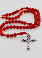 Chapelet Enfant en Perles de Verre - Rouge