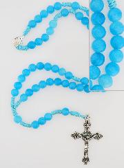 Chapelet Enfant en Perles de Verre - Bleu