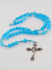 Chapelet Enfant en Perles de Verre - Bleu