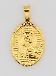Médaille Vierge de Tendresse en Inox Doré - 21mm