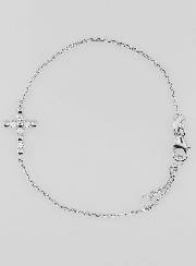 Bracelet Religieux en Argent Massif - Croix en Zircons Ronds