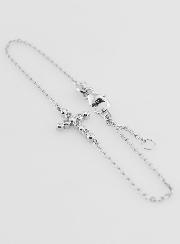 Bracelet Religieux en Argent Massif - Croix en Zircons Ronds