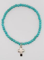 Bracelet en Turquoise 4mm & Croix