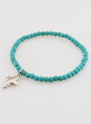 Bracelet en Turquoise 4mm & Croix