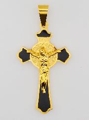Pendentif Croix de Saint Benoît Emaillé - Noir
