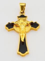 Pendentif Croix de Saint Benoît Emaillé - Noir