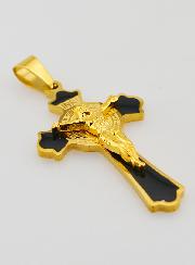 Pendentif Croix de Saint Benoît Emaillé - Noir