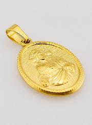 Médaille Sacré Coeur de Jésus en Inox Doré - 21mm