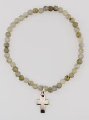 Bracelet en Pierre Naturelle de Labradorite 4mm & Croix