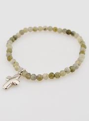 Bracelet en Pierre Naturelle de Labradorite 4mm & Croix