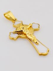 Pendentif Croix de Saint Benoît Emaillé - Blanc