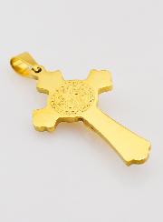 Pendentif Croix de Saint Benoît Emaillé - Blanc