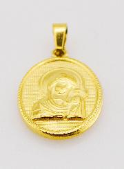 Médaille Vierge du Perpétuel Secours en Inox Doré - 21mm