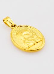 Médaille Vierge du Perpétuel Secours en Inox Doré - 21mm
