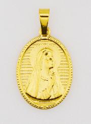 Médaille Sainte Bernadette en Inox Doré - 21mm