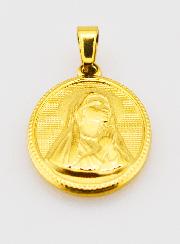 Médaille Sainte Bernadette en Inox Doré - 21mm