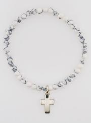 Bracelet en Howlite 4mm & Croix