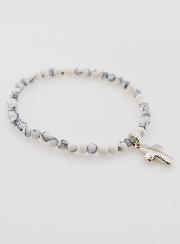 Bracelet en Howlite 4mm & Croix