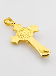 Pendentif Croix de Saint Benoît Emaillé - Marine