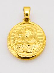 Médaille Saint Joseph en Inox Doré - 21mm