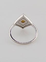Bague en Argent Massif Losange Zircons & Perle - T54